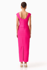Elliatt - Naomi Fitted Top And Skirt Set - Raspberry Pink