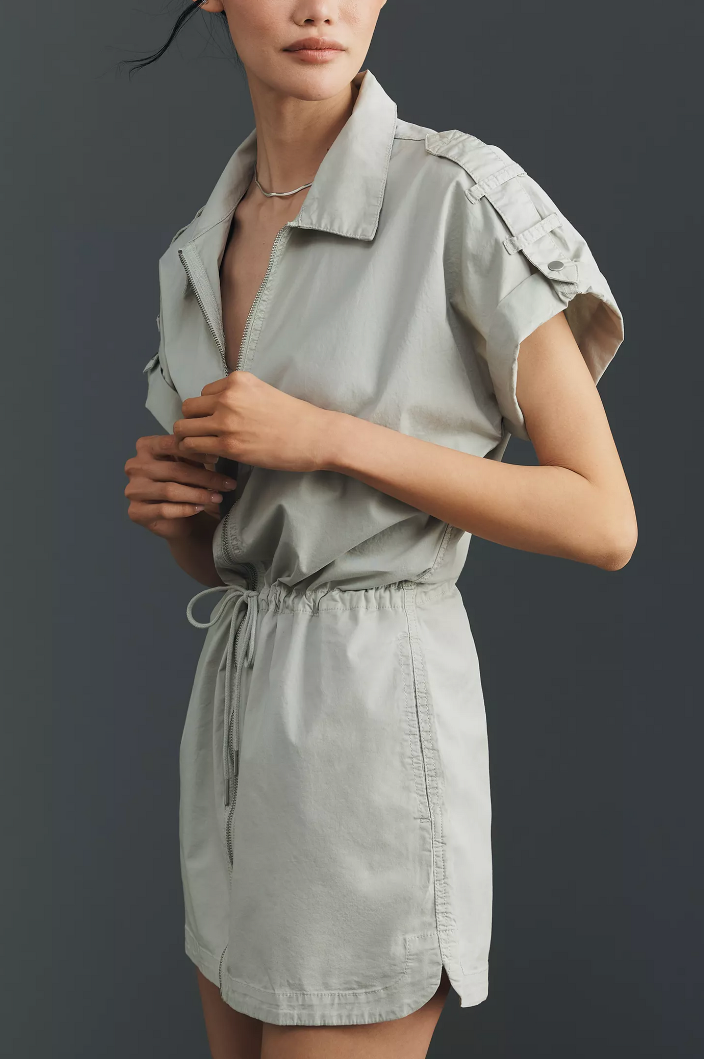 Pistola - Meg Short Sleeve Zip Front Dress - Pistachio