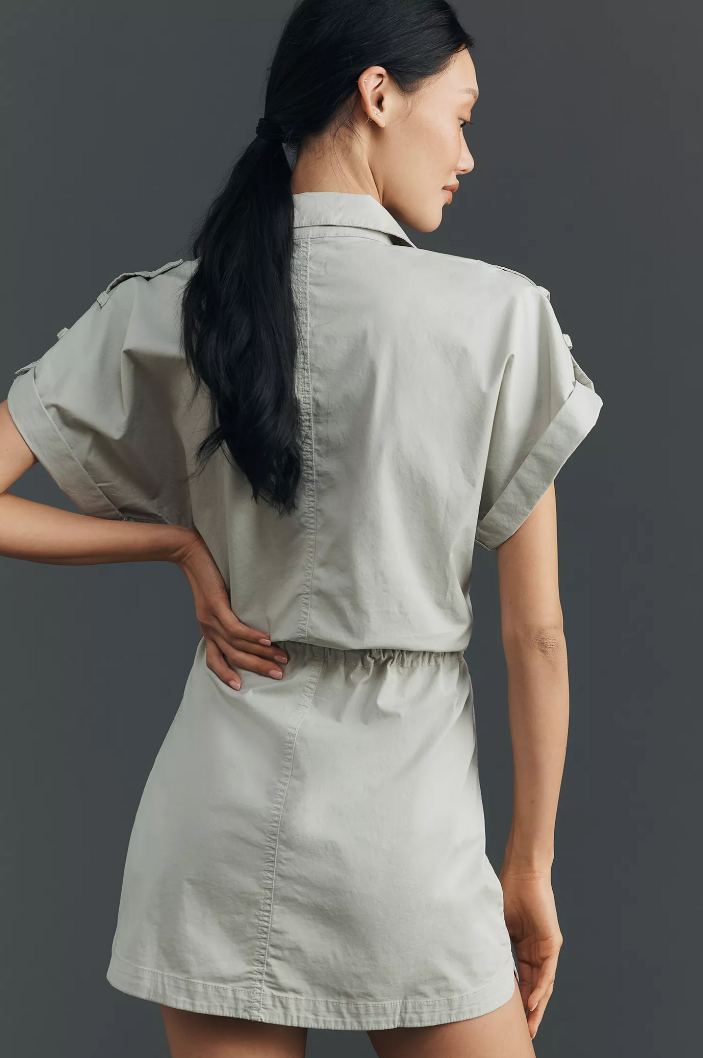 Pistola - Meg Short Sleeve Zip Front Dress - Pistachio