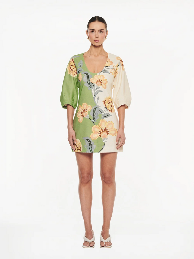Kivari - Lotte Mini Dress - Green Cream
