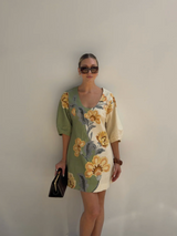 Kivari - Lotte Mini Dress - Green Cream