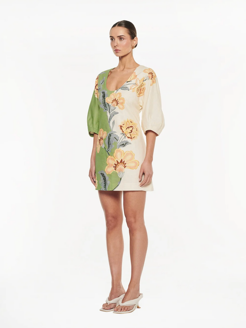 Kivari - Lotte Mini Dress - Green Cream