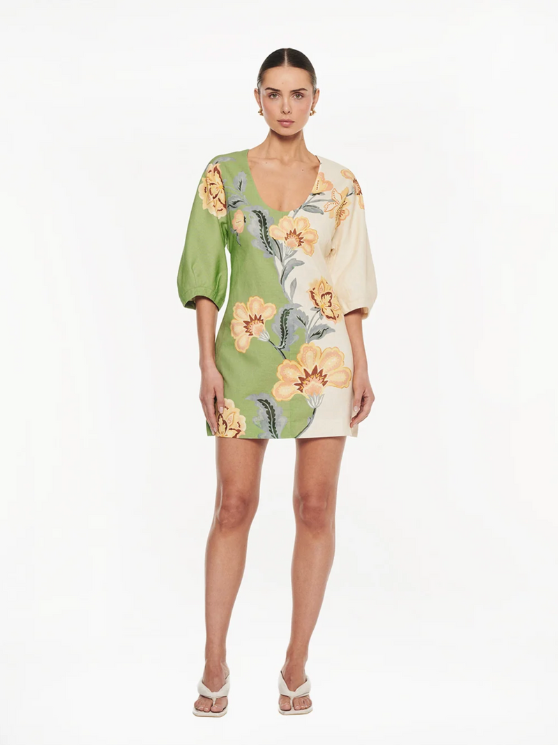 Kivari - Lotte Mini Dress - Green Cream