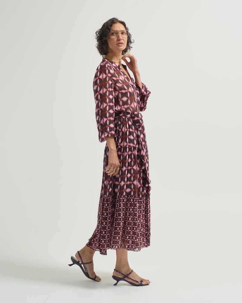 Barbara Dress - Ashford Geo Wine