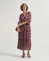 Barbara Dress - Ashford Geo Wine