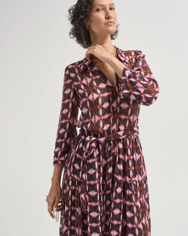 Barbara Dress - Ashford Geo Wine