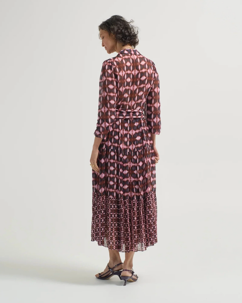 Barbara Dress - Ashford Geo Wine