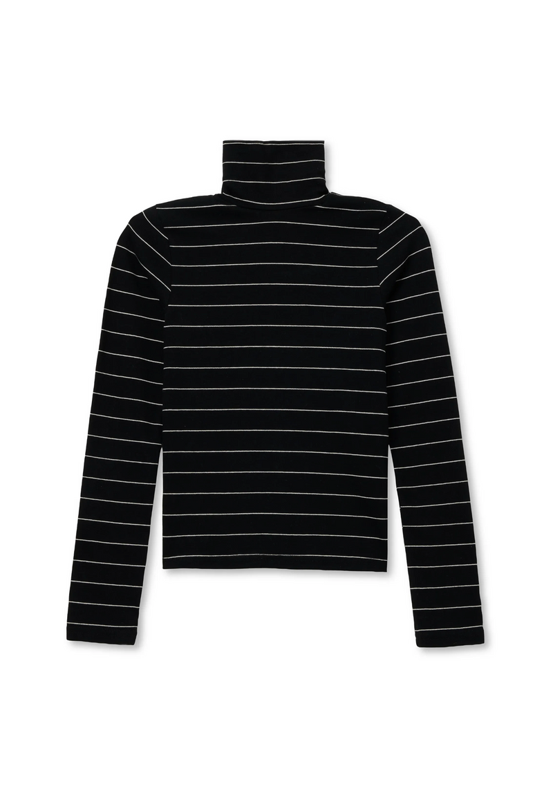Cindy Cotton Turtleneck - Black Stripe