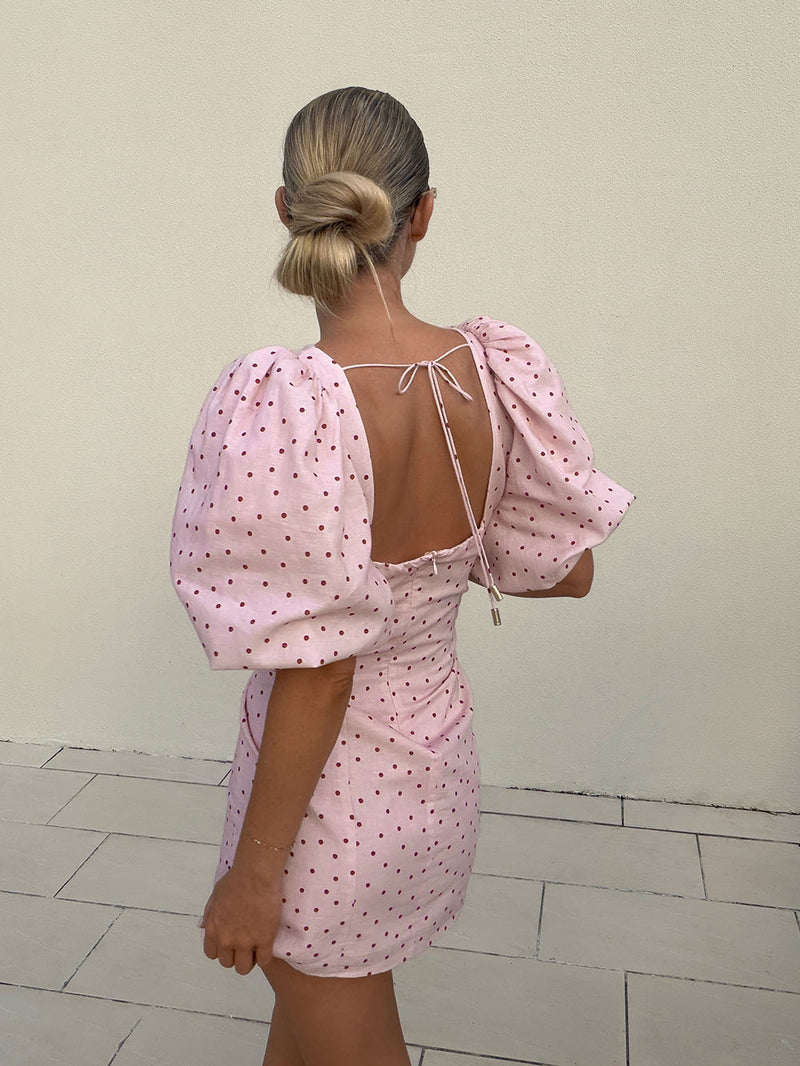 Kivari - Sia Bubble Sleeve Mini Dress - Pink