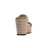 Side Slip Mid Strata Platform Wedge Vegan Leather