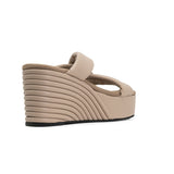 Side Slip Mid Strata Platform Wedge Vegan Leather