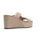 Side Slip Mid Strata Platform Wedge Vegan Leather