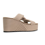 Side Slip Mid Strata Platform Wedge Vegan Leather