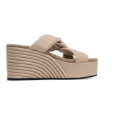 Side Slip Mid Strata Platform Wedge Vegan Leather