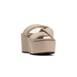 Side Slip Mid Strata Platform Wedge Vegan Leather