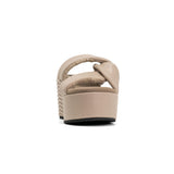 Side Slip Mid Strata Platform Wedge Vegan Leather