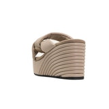 Side Slip Mid Strata Platform Wedge Vegan Leather