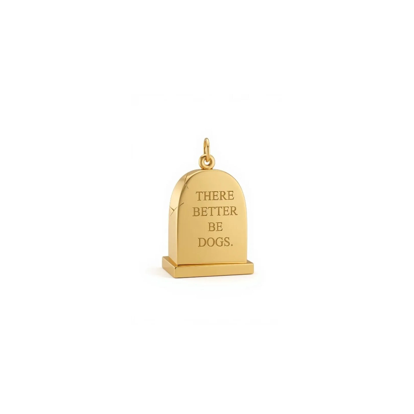 Small Gold Gravestone Pendant