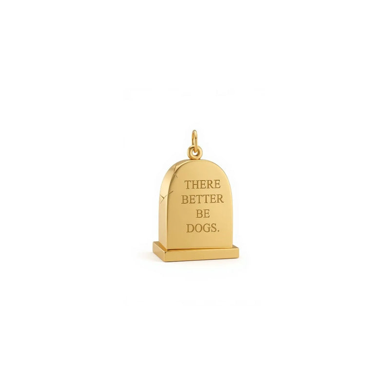 Small Gold Gravestone Pendant