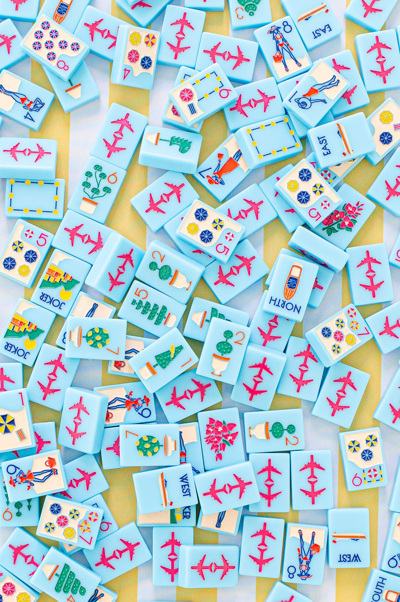 The Riviera Jet Set -  Mahjong Tiles:  Portofino Blue