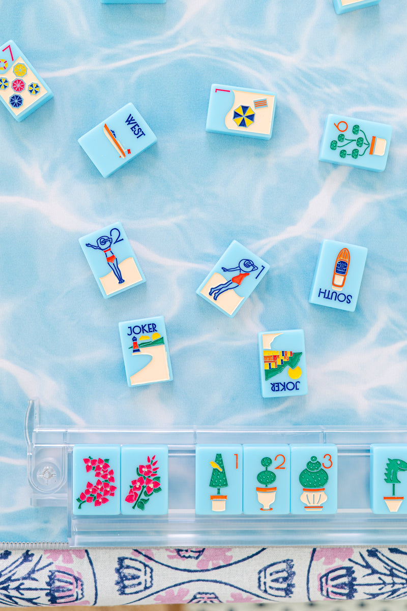 The Riviera Jet Set -  Mahjong Tiles:  Portofino Blue