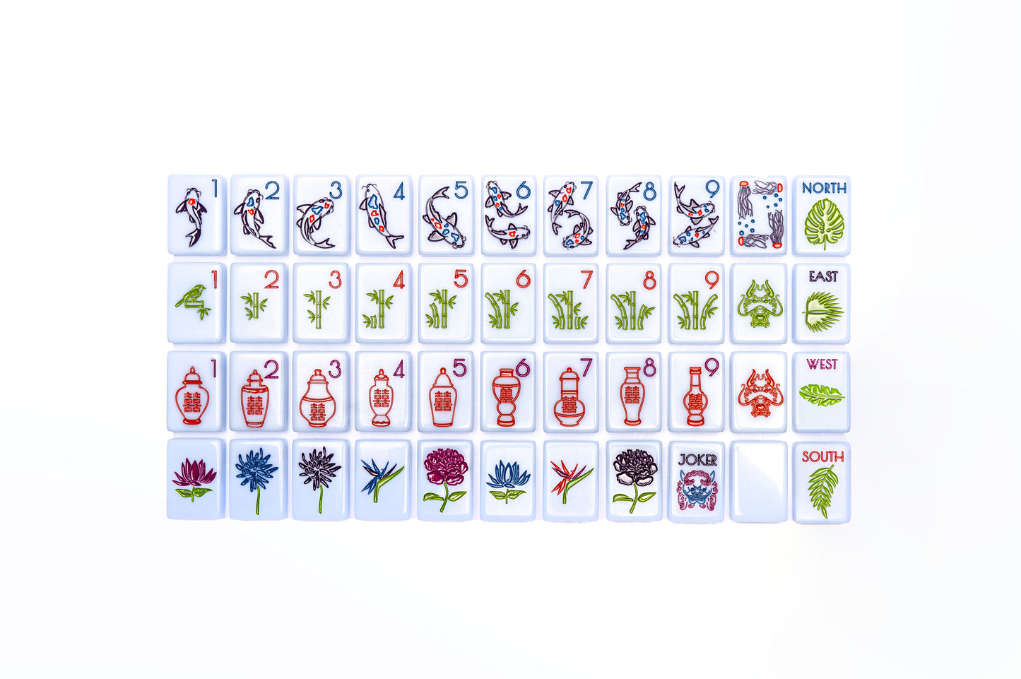 The Chinoiserie Set -  Mahjong Tiles: Breezy Blue