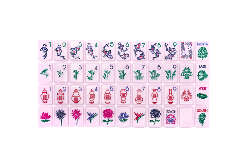 The Chinoiserie Set -  Mahjong Tiles:  Polished Pink