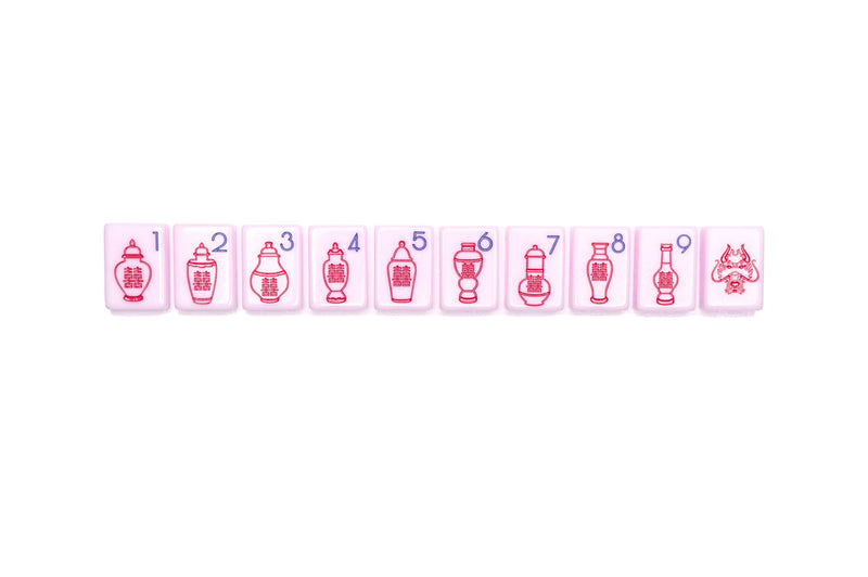 The Chinoiserie Set -  Mahjong Tiles:  Polished Pink