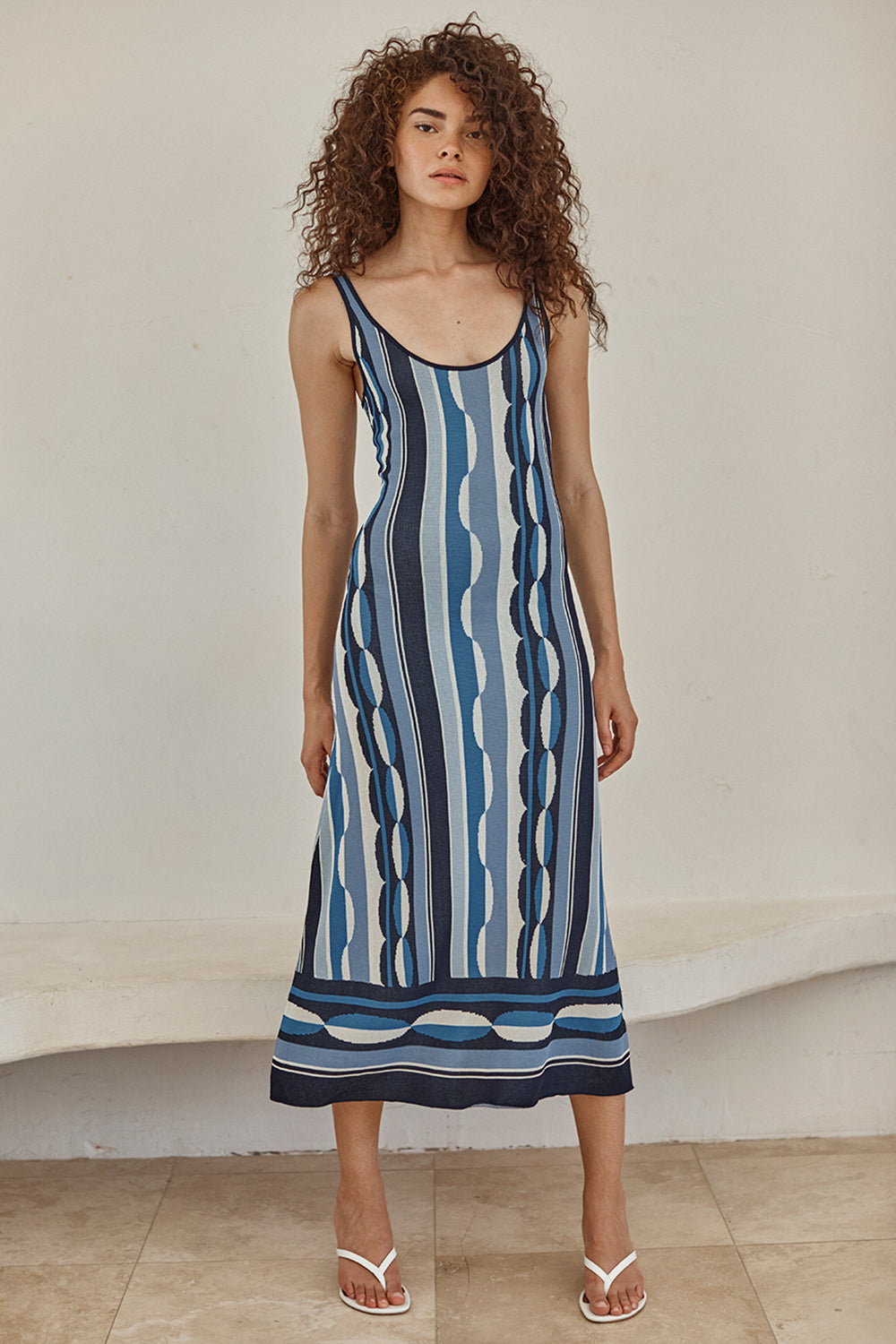 MISA Los Angeles - Tali Dress - Geo Stripe Knit