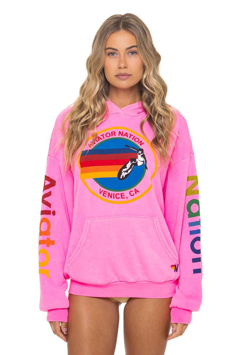 Aviator Nation - Relaxed Pullover Hoodie - Neon Pink