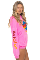 Aviator Nation - Relaxed Pullover Hoodie - Neon Pink
