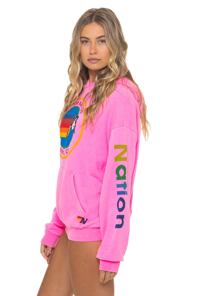 Aviator Nation - Relaxed Pullover Hoodie - Neon Pink