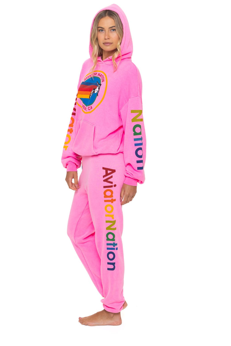 Aviator Nation - Relaxed Pullover Hoodie - Neon Pink