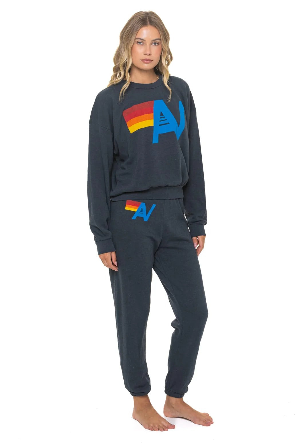 Aviator Nation - Logo Relaxed Crew Sweatshirt - Charcoal
