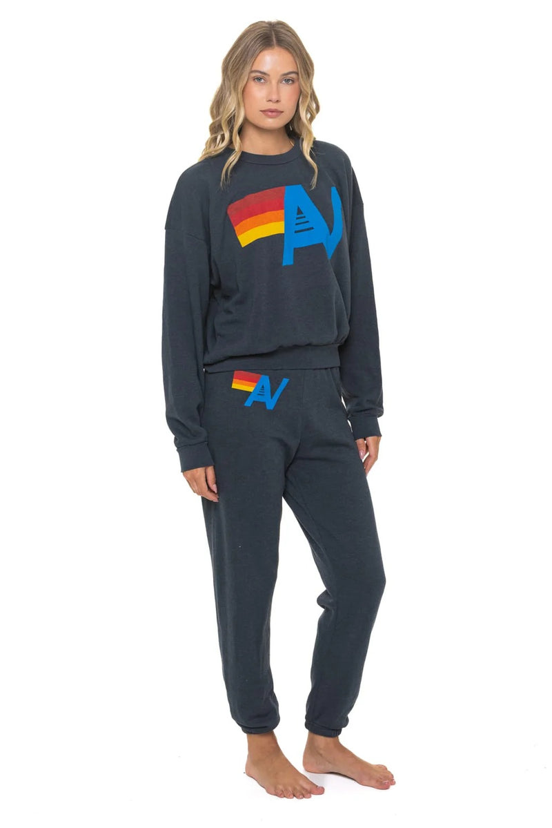 Aviator Nation - Logo Relaxed Crew Sweatshirt - Charcoal