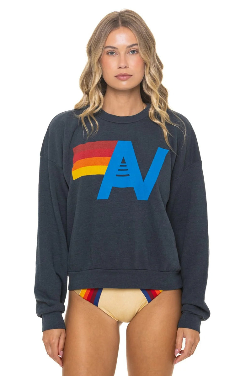 Aviator Nation - Logo Relaxed Crew Sweatshirt - Charcoal
