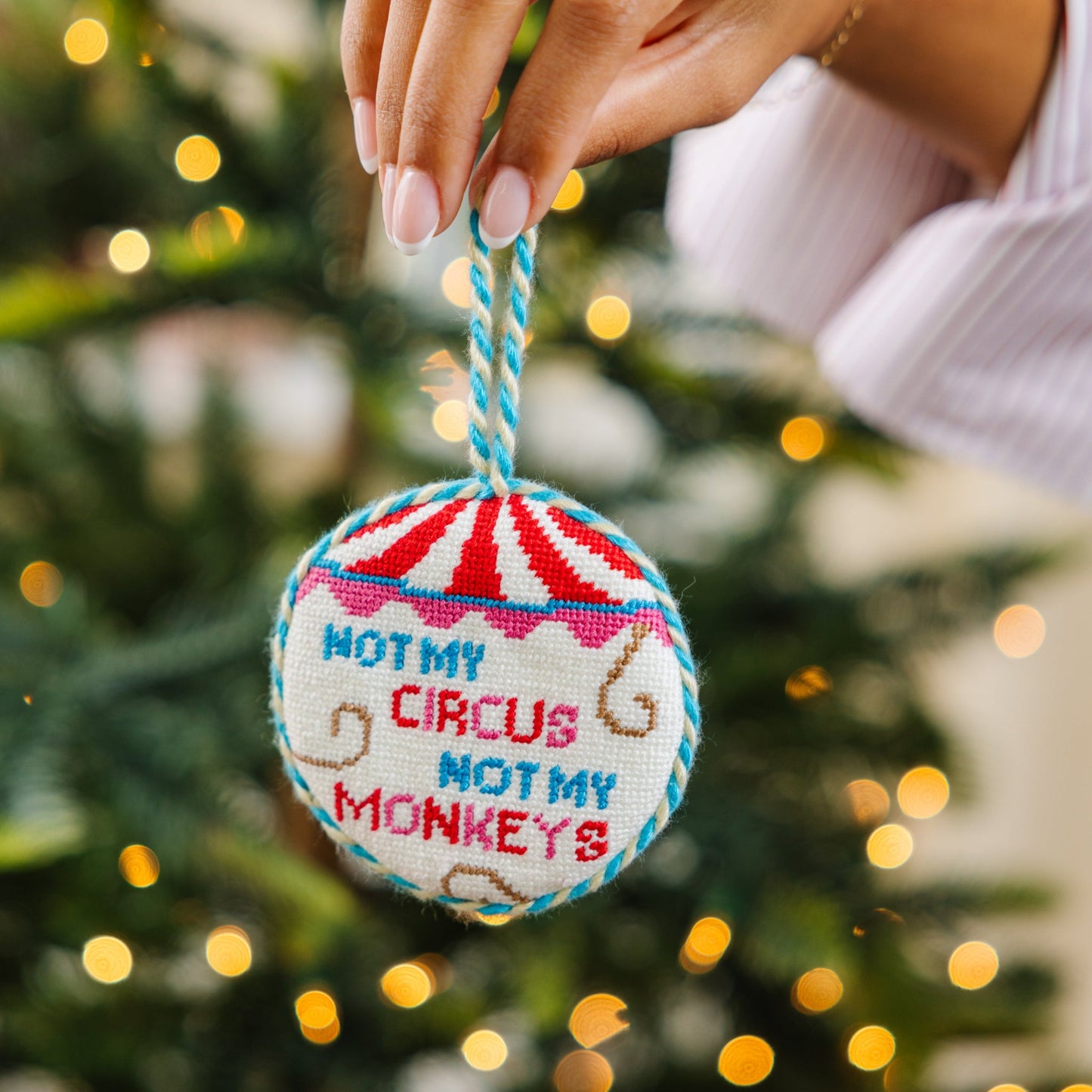 Needlepoint Ornament - Not My Circus