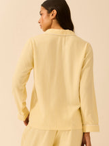 Soft Brushed Woven Pajama Top - Lemon Stripe