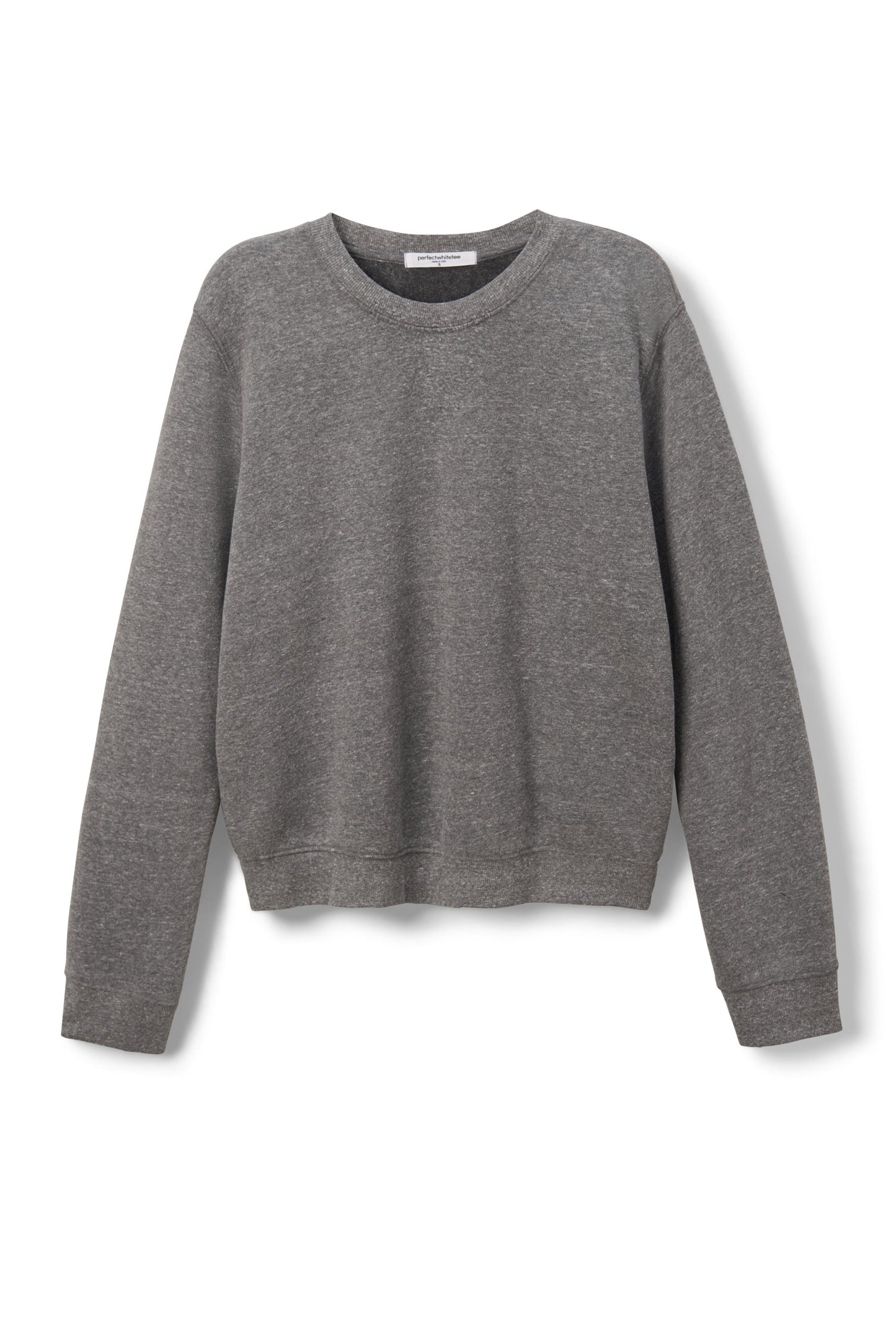 PerfectWhiteTee - Scarlett Fleece Long Sleeve Sweatshirt - Dark Heather Grey