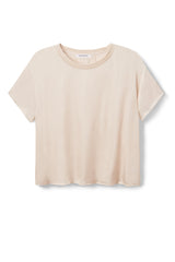PerfectWhiteTee - Delphine Satin Crewneck Tee - Sugar