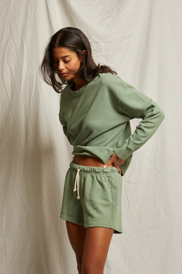 PerfectWhiteTee - Layla French Terry Sweatshorts - Aloe