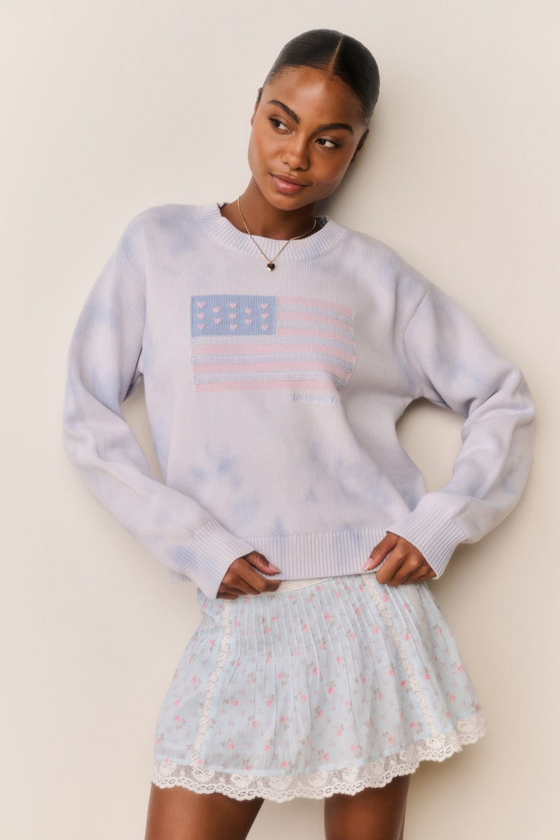 LoveShackFancy - Ty Flag Pullover - Selvedge Sky