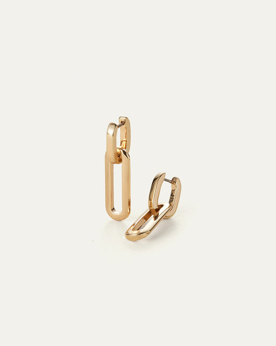 Teeni Detachable Link Earrings, High Polish Gold