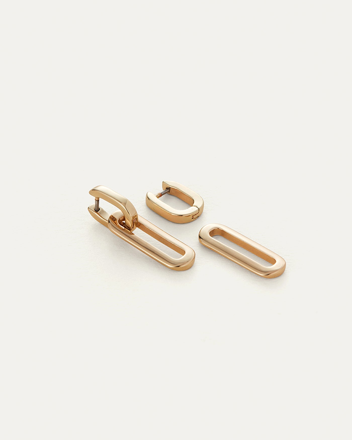 Teeni Detachable Link Earrings, High Polish Gold