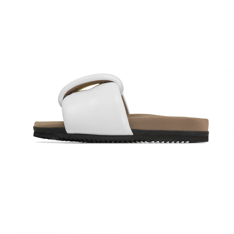 ROAM - Puffed Knotty Sandal Vegan Leather - White