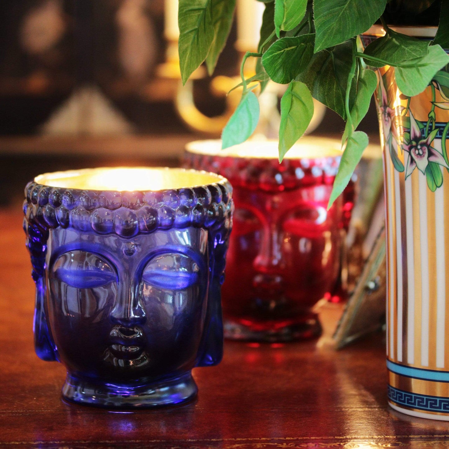 Caesonia | 24K Gold Sapphire Blue Glass Buddha Royale