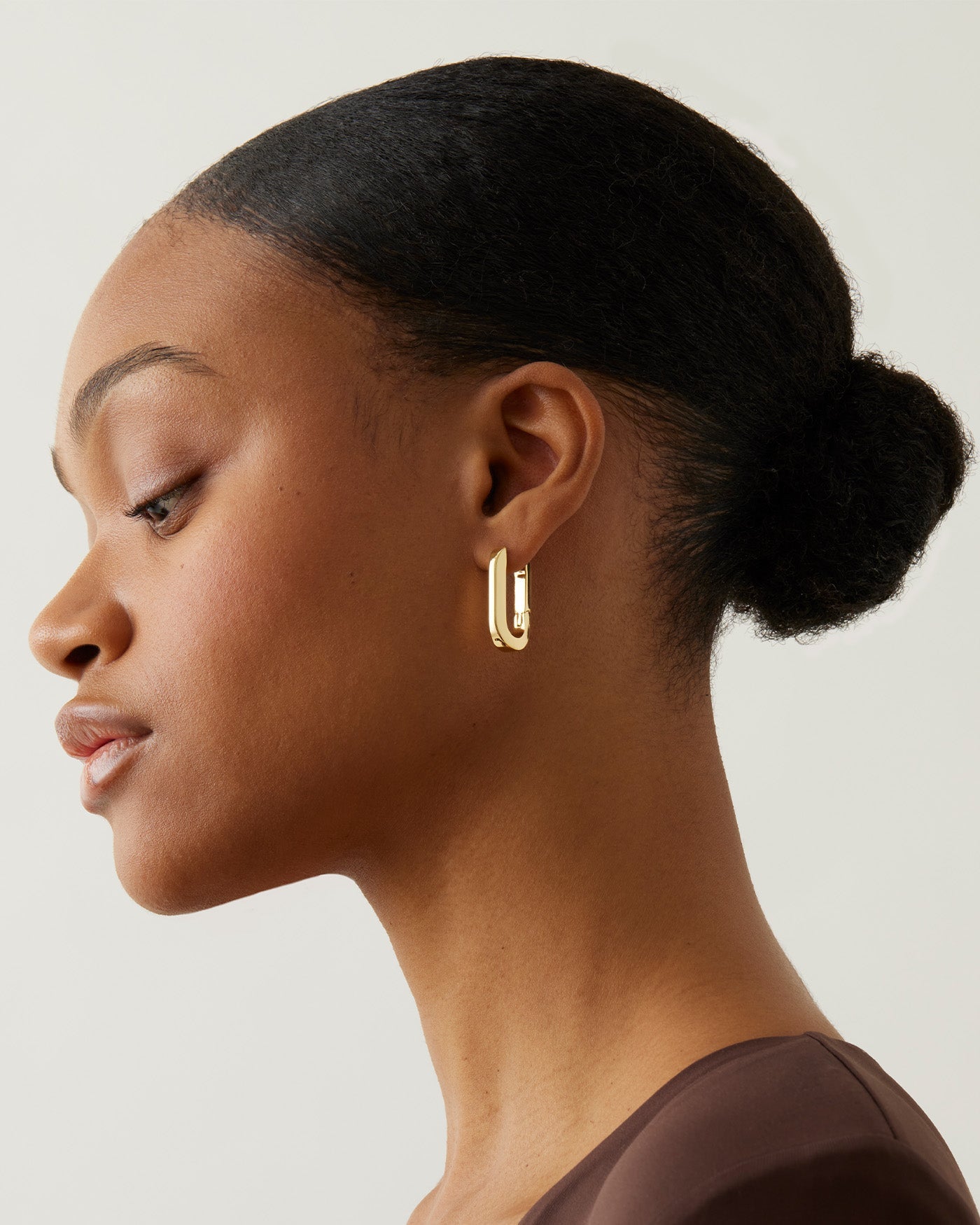 U-Link Earrings, High Polish Gold