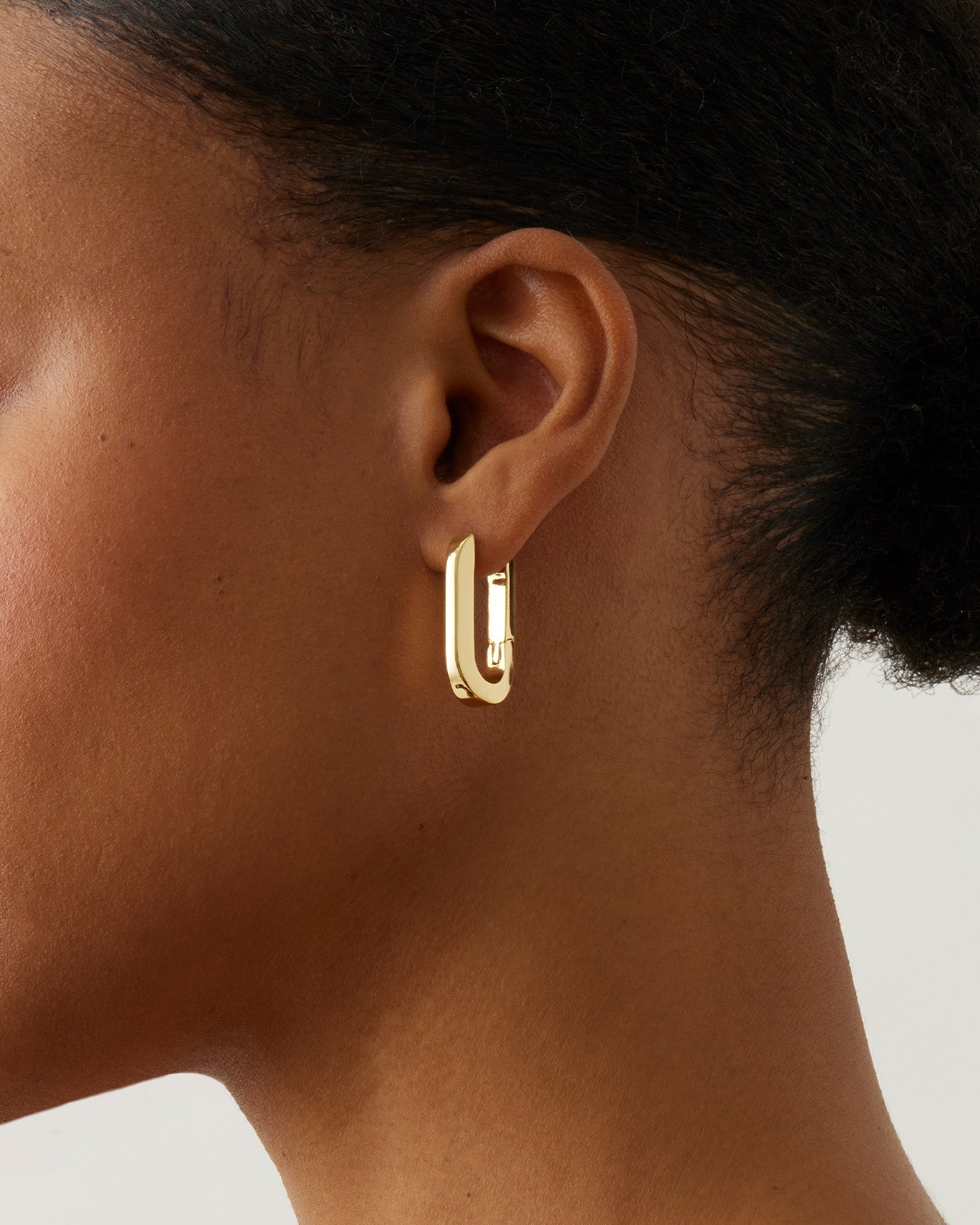 U-Link Earrings, High Polish Gold