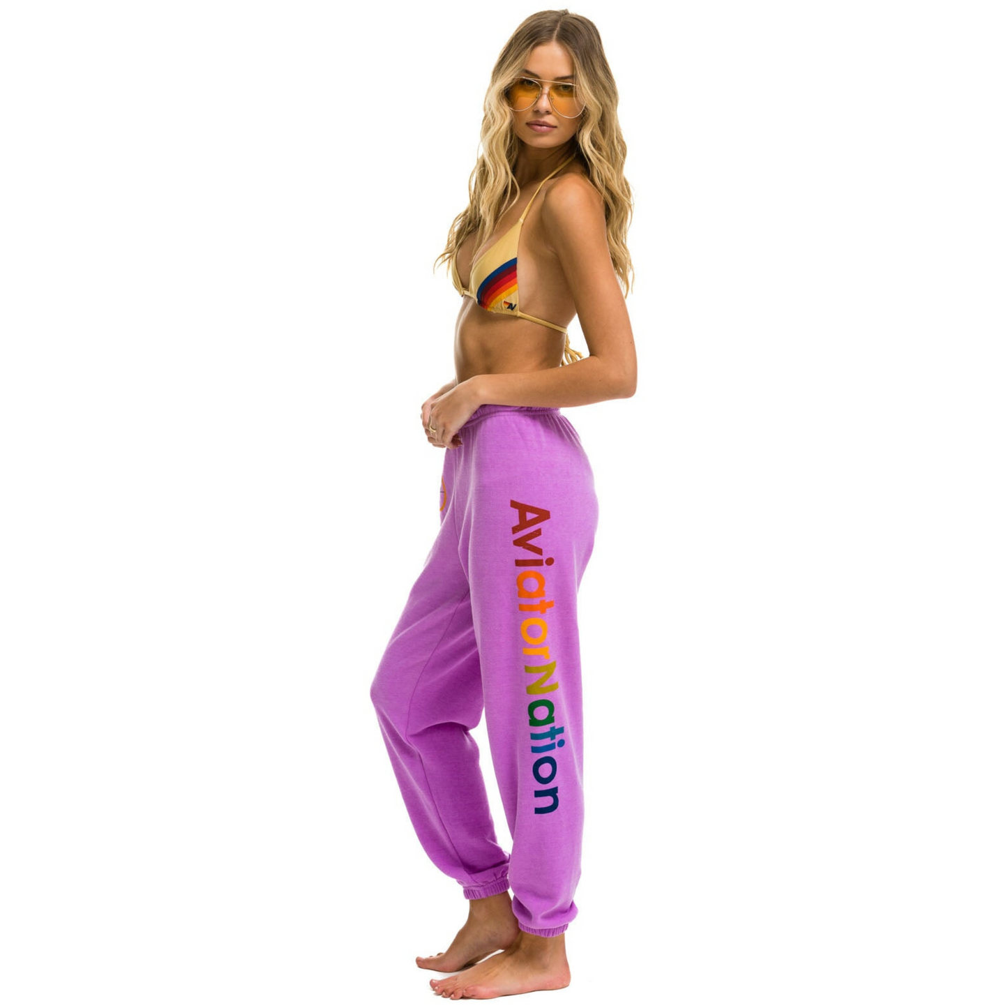 Load image into Gallery viewer, Aviator Nation Women&amp;#39;s Sweatpant, Neon Purple

