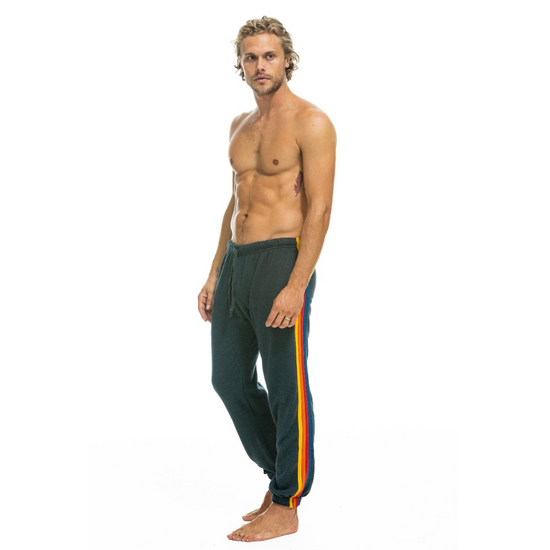 Load image into Gallery viewer, 5 Stripe Men&amp;#39;s Sweatpant, Charcoal
